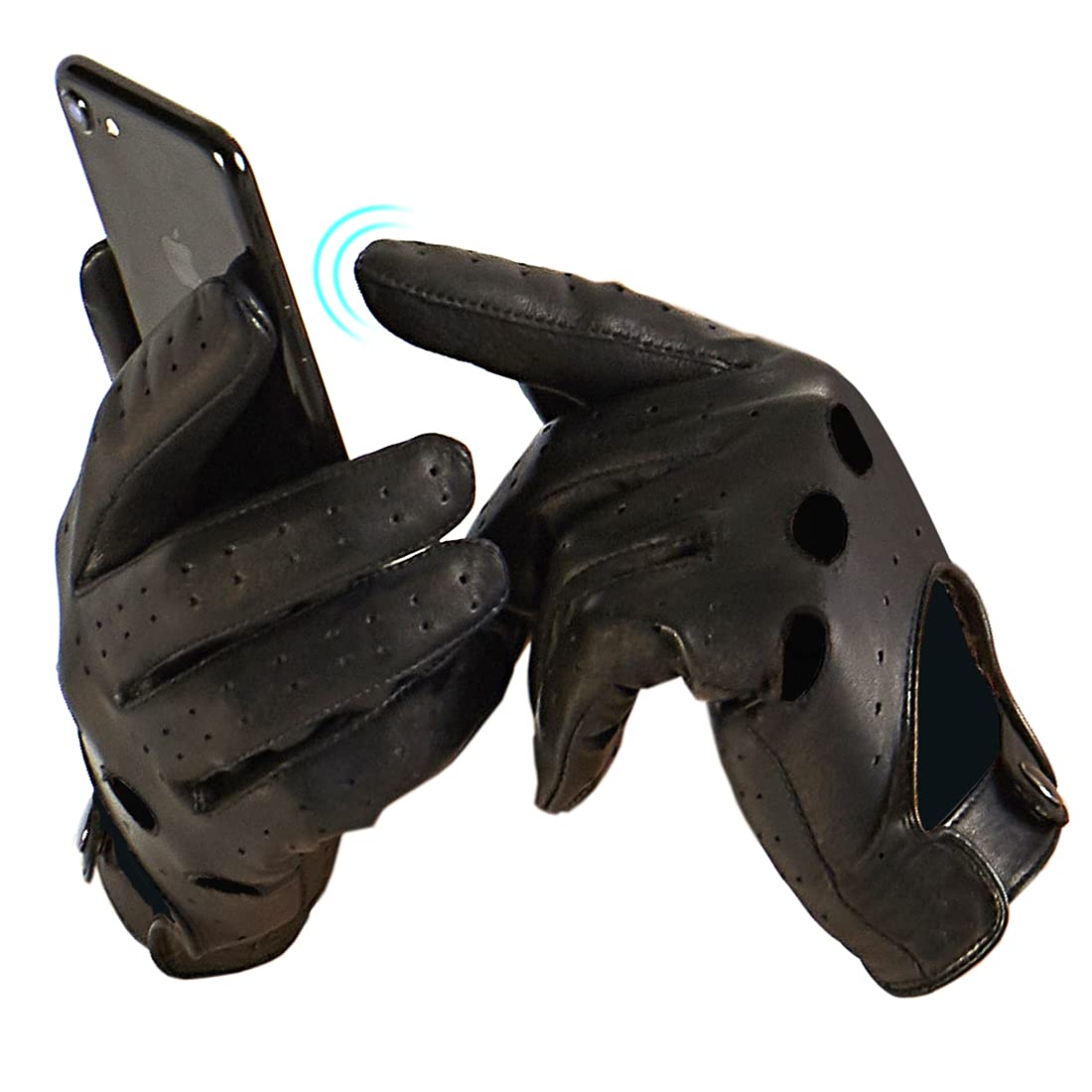 Harssidanzar Gants de conduite pour homme gants cuir hommes GM026D
