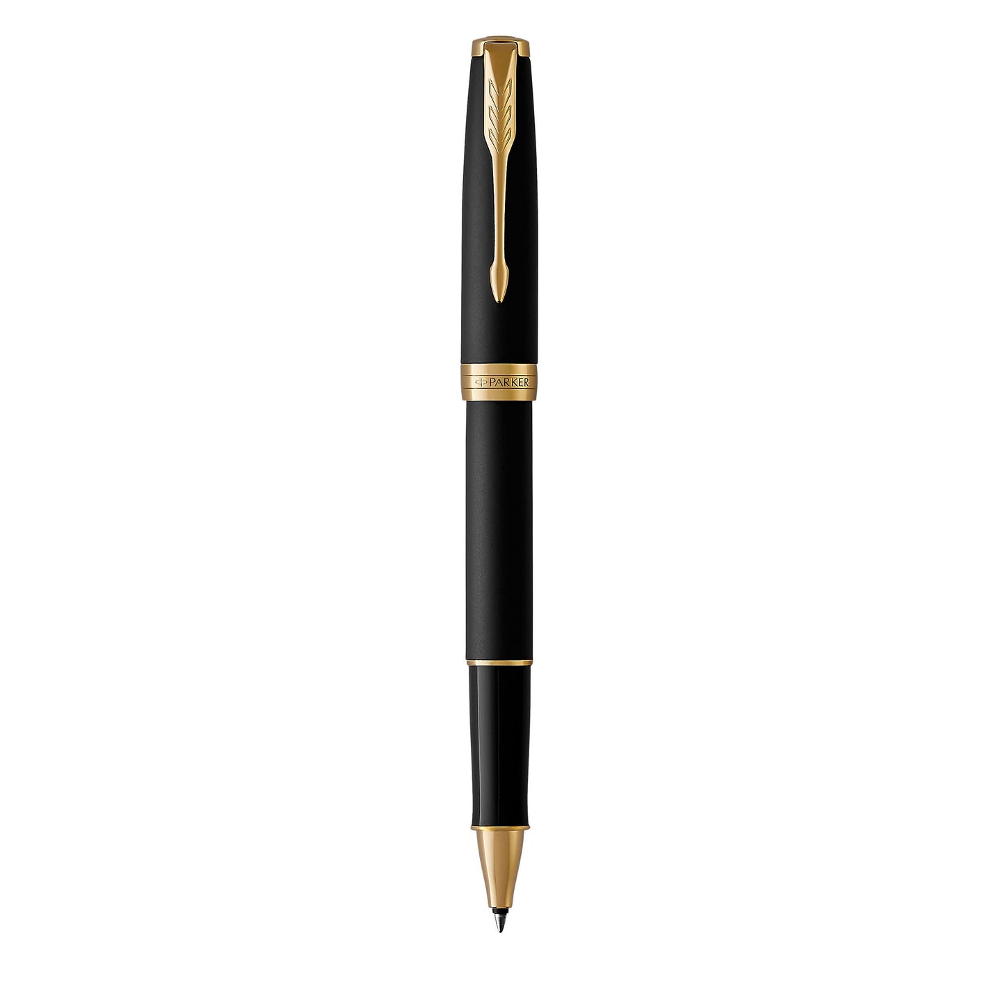 Parker Sonnet stylo bille luxe | laque noir mat avec attributs palladium | pointe moyenne | encre noir | coffret cadeau