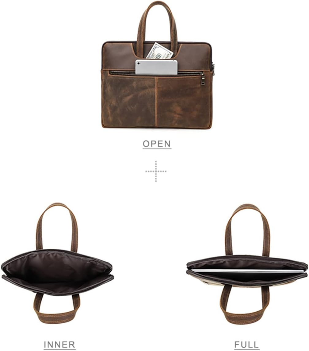 Sacoche en cuir véritable pour ordinateur portable MacBook 14" et Mac 13,3"