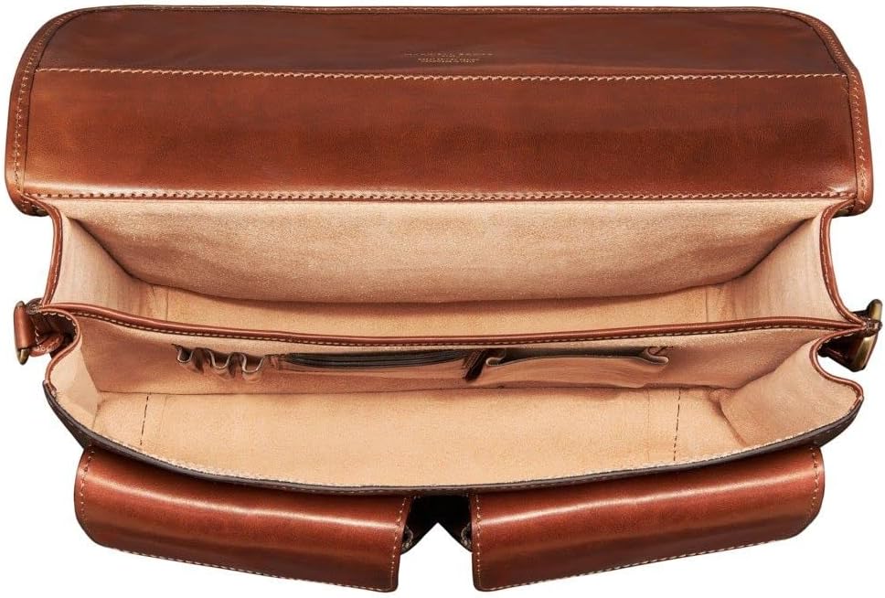 Maxwell Scott Sacoche Personnalisable en Cuir Italien pour Ordinateur Portable - Loreto Marron Clair