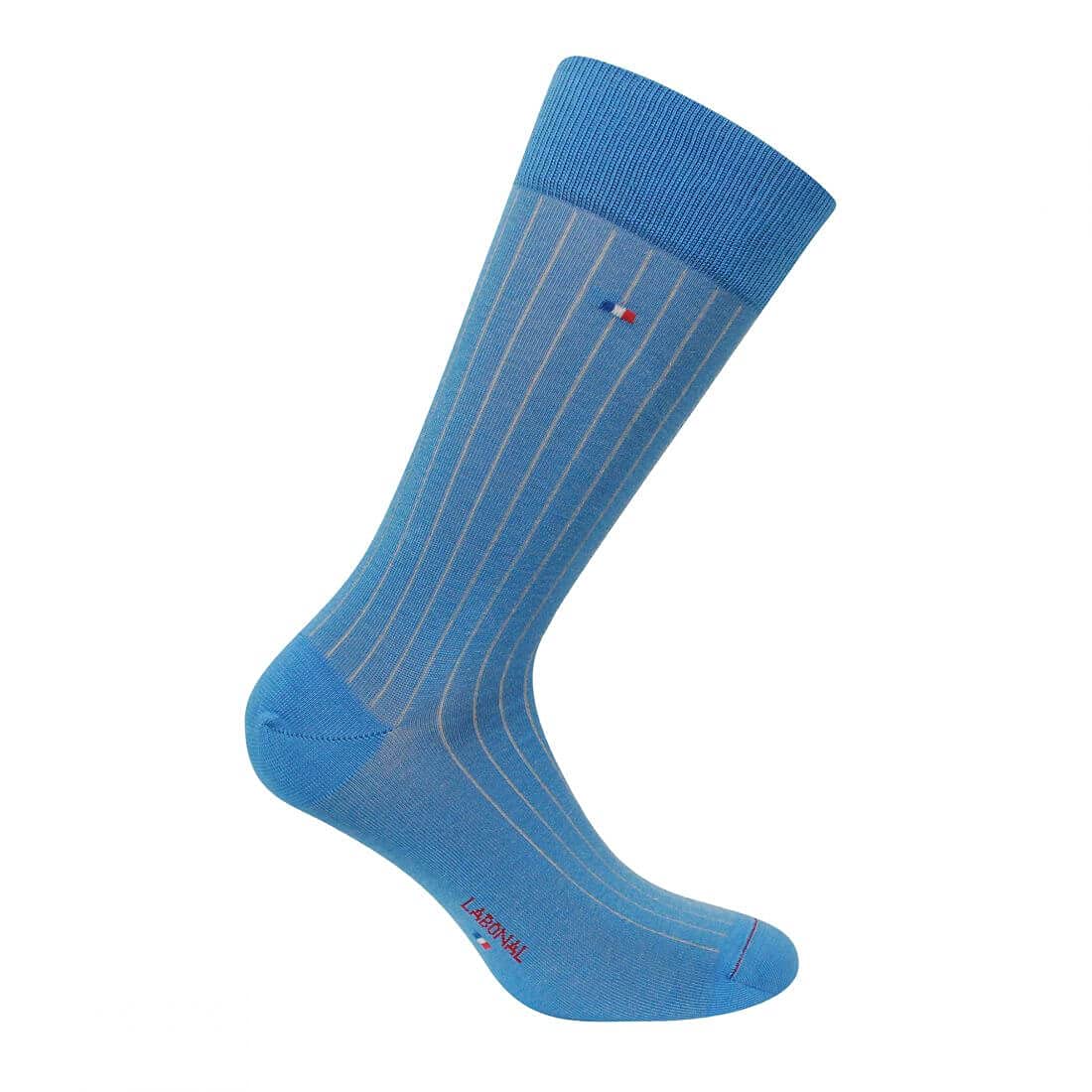Labonal. Chaussette. unie a côtes en fils d'écosse, Fil d'écosse majoritaire. FABRIQUE EN FRANCE - HOMME. (1 paire)