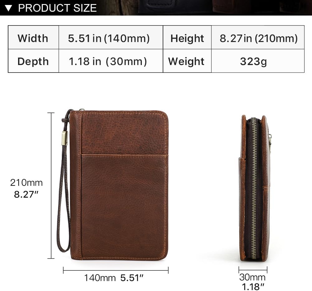 Contacts Cave à Cigares Portable de Voyage - Étui en Cuir pour 5 Cigares, Organisateur Multifonctionnel, Marron (Sans Accessoires)