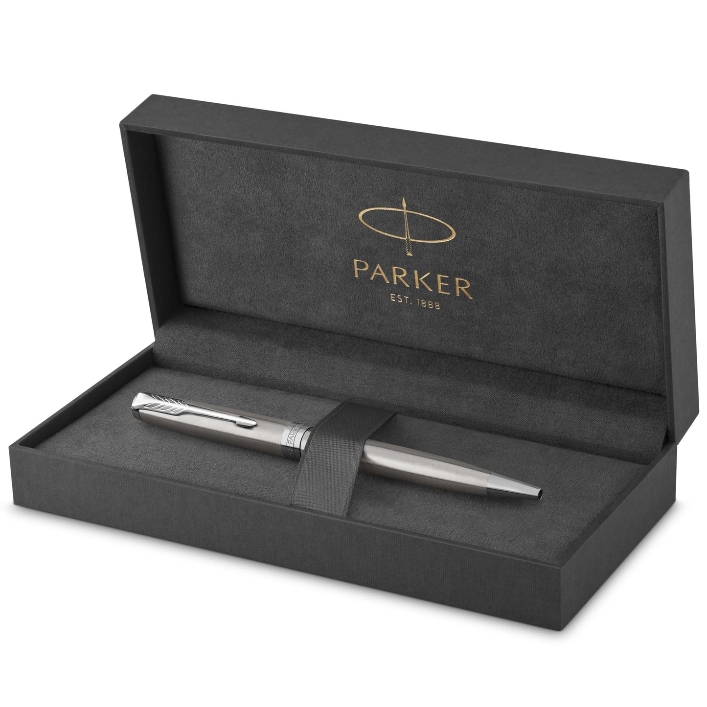 Parker Sonnet stylo bille luxe | laque noir mat avec attributs palladium | pointe moyenne | encre noir | coffret cadeau