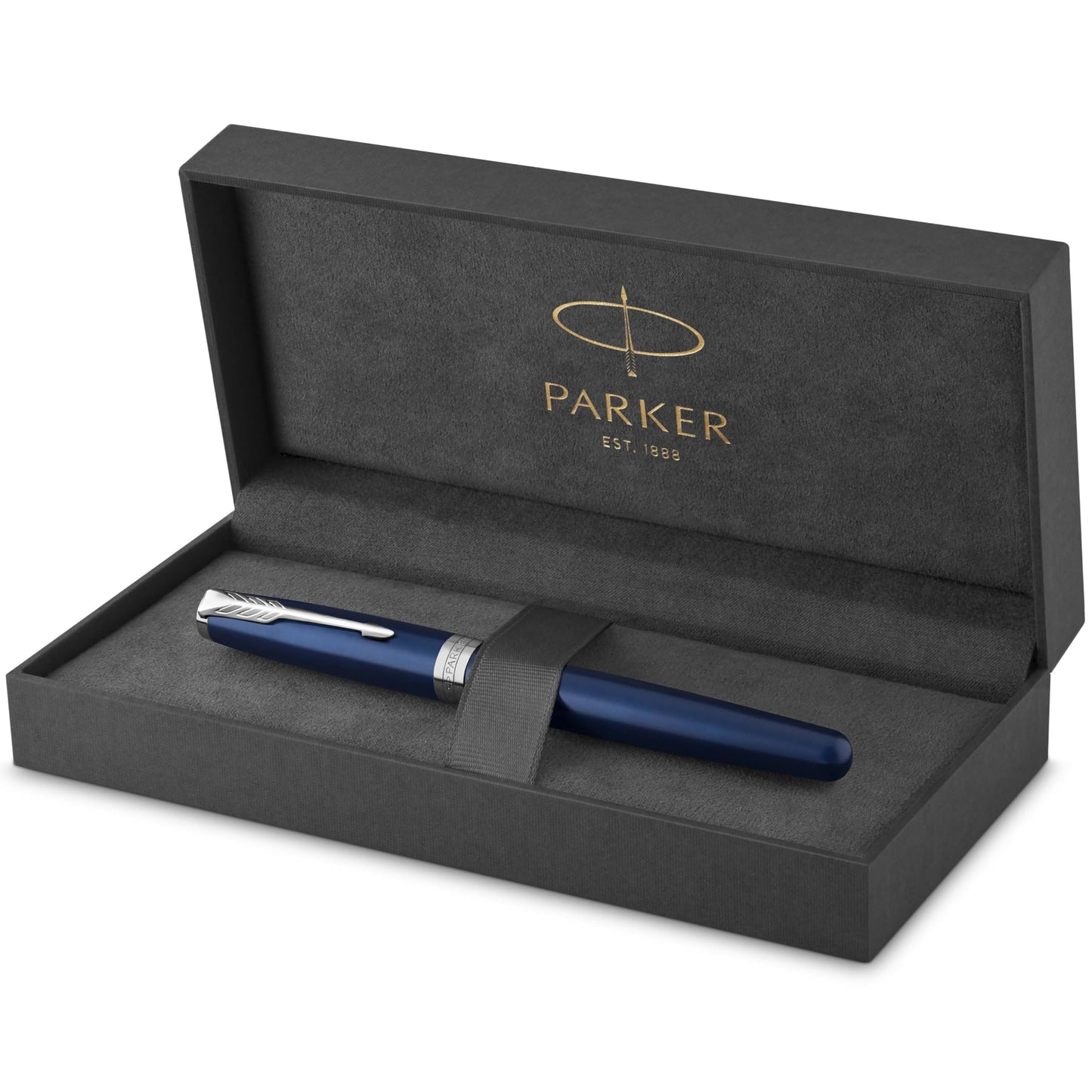 Parker Sonnet stylo bille luxe | laque noir mat avec attributs palladium | pointe moyenne | encre noir | coffret cadeau
