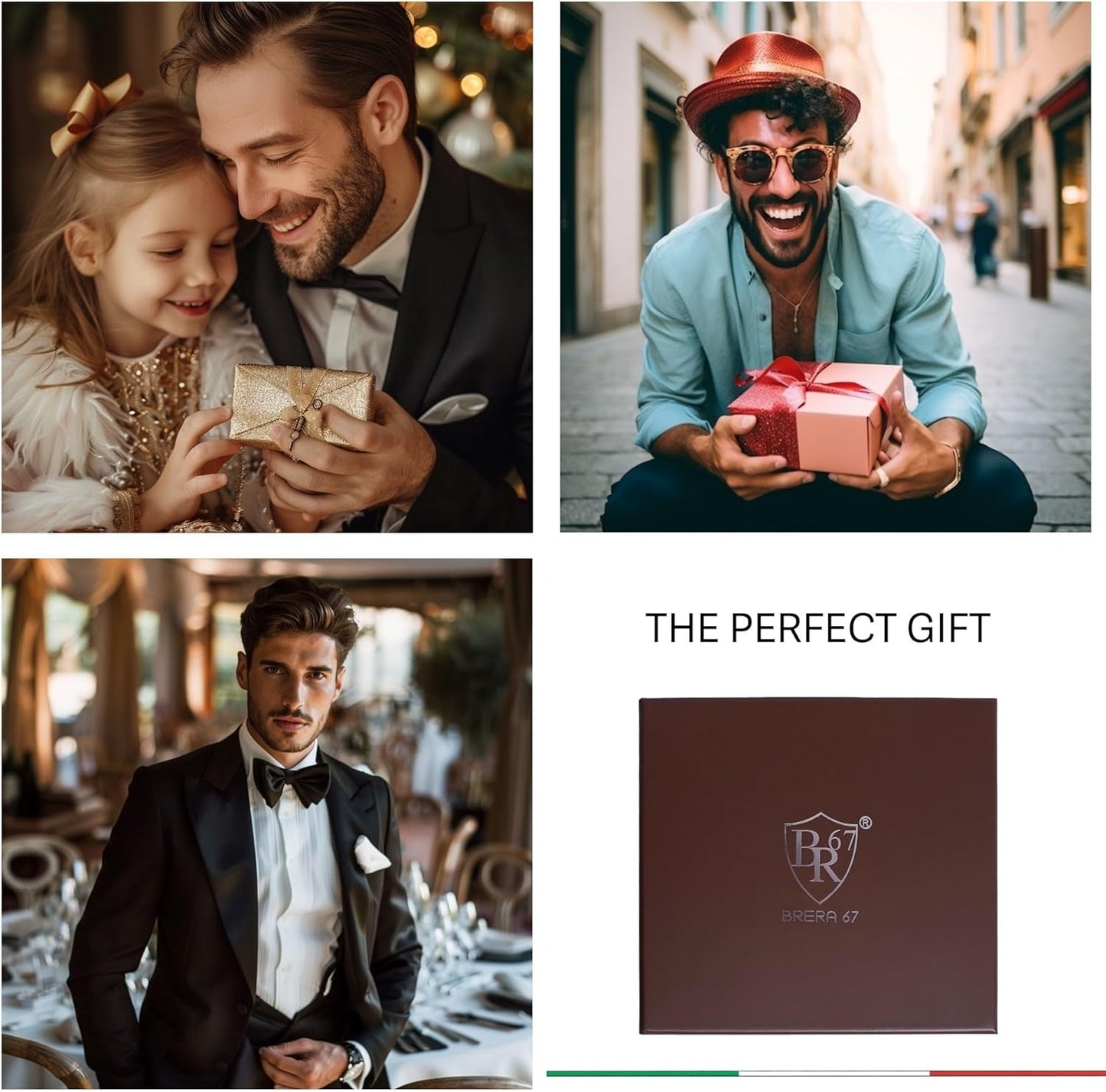 BRERA 67 - coffret cadeau homme 3 cravates et 3 mouchoirs de poche, homme accessoire costume, pochette homme avec cravate, cadeau homme original mariage