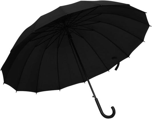 Toshilian Parapluie Canne, Parapluie Homme Long Parapluie de Golf Parapluie automatique Noir 120 cm