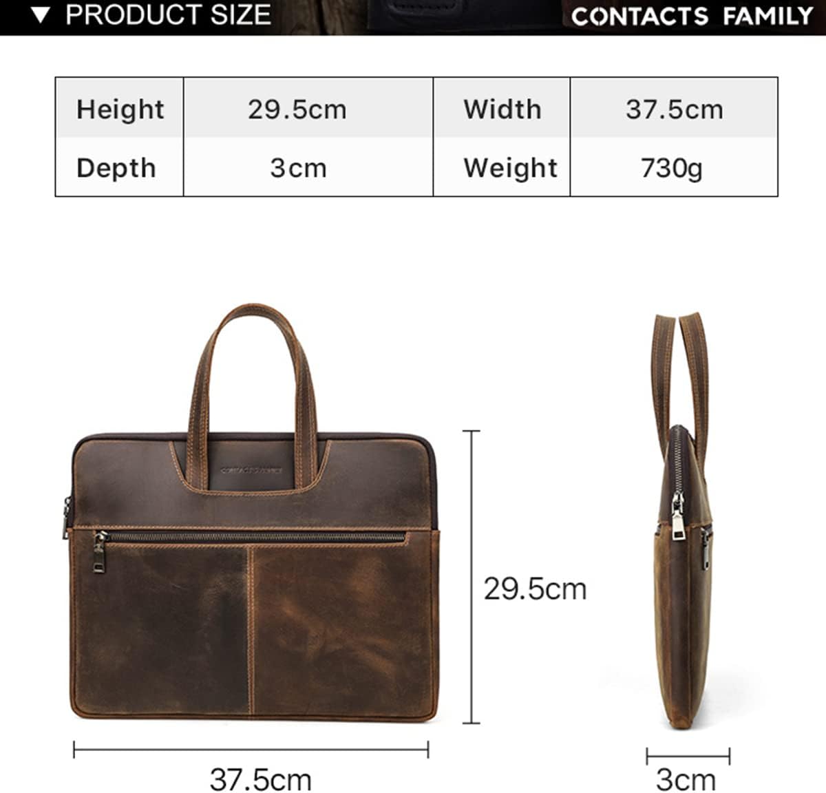 Sacoche en cuir véritable pour ordinateur portable MacBook 14" et Mac 13,3"