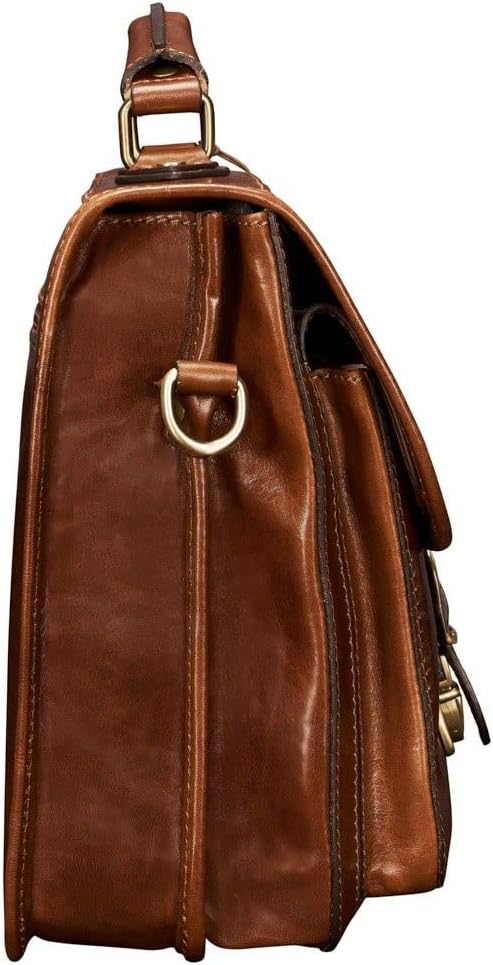 Maxwell Scott Sacoche Personnalisable en Cuir Italien pour Ordinateur Portable - Loreto Marron Clair