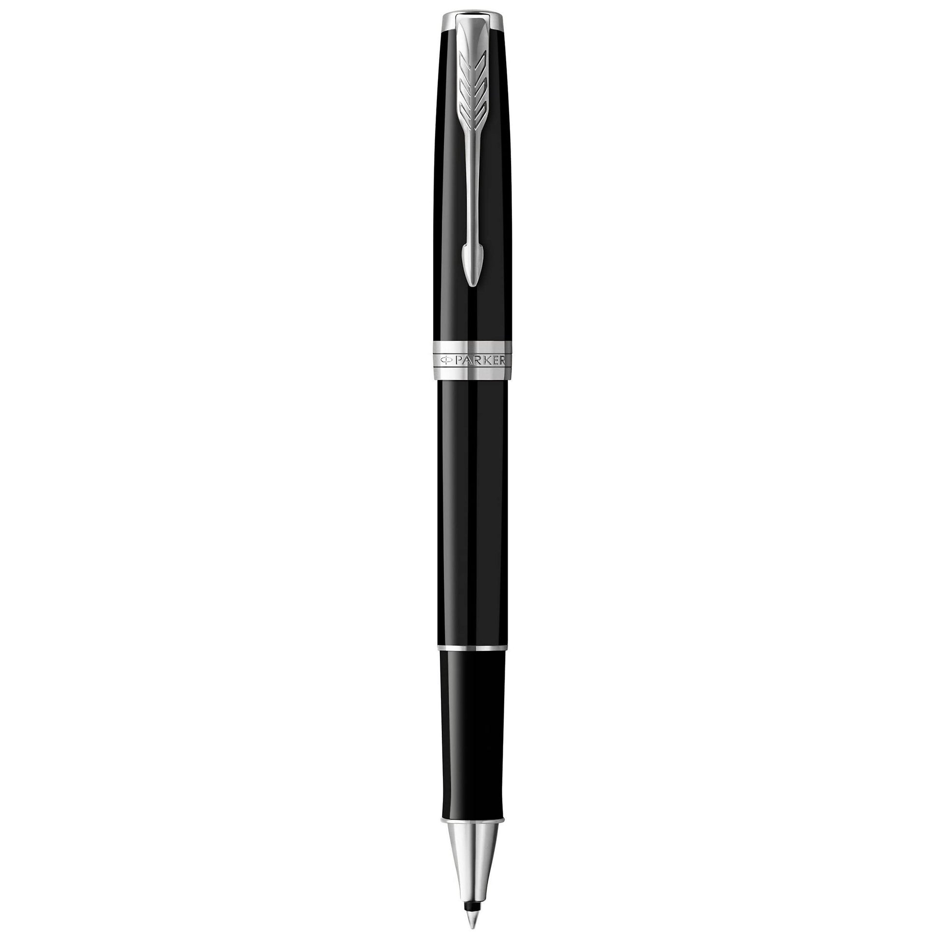 Parker Sonnet stylo bille luxe | laque noir mat avec attributs palladium | pointe moyenne | encre noir | coffret cadeau