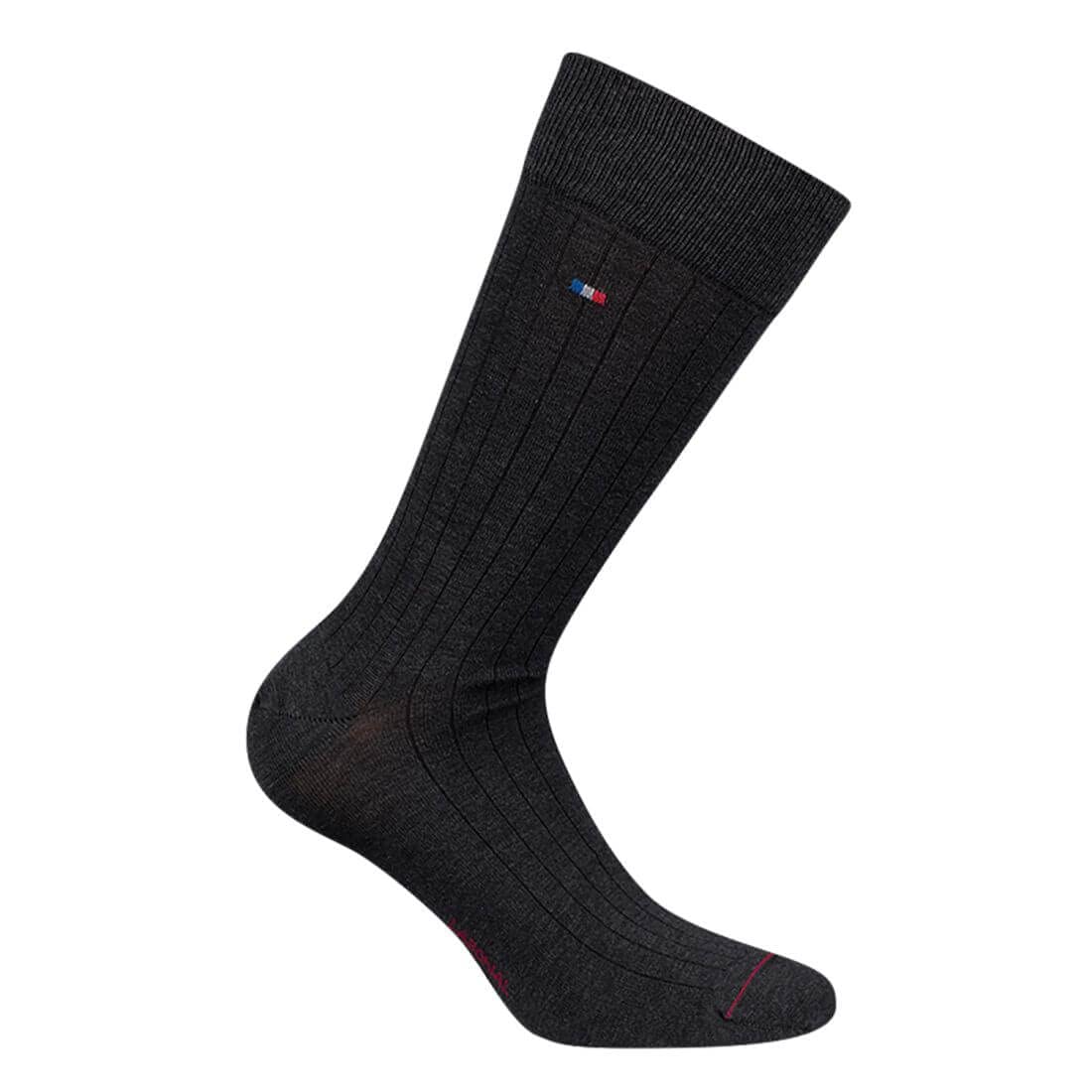 Labonal. Chaussette. unie a côtes en fils d'écosse, Fil d'écosse majoritaire. FABRIQUE EN FRANCE - HOMME. (1 paire)