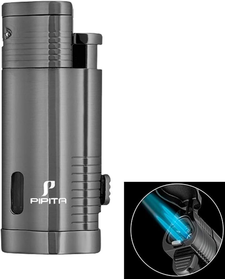 PIPITA Lot de 2 Briquet Torche & Coupeur Ensemble-Cadeau, Coupe-Vent 3 Torche Jet Briquet, Briquet au gaz Butane Rechargeable, Emballage avec Belle boîte-Cadeau (Non Gaz Inclus)