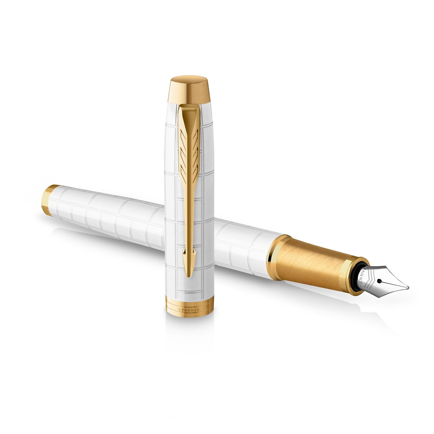 Coffret Parker IM Duo | Stylo Plume, stylo bille et étui à Stylo | Finition acier inoxydable avec garnitures chromées | Pointe moyenne | Recharges d’encre bleue | Le cadeau de fin d’études idéal