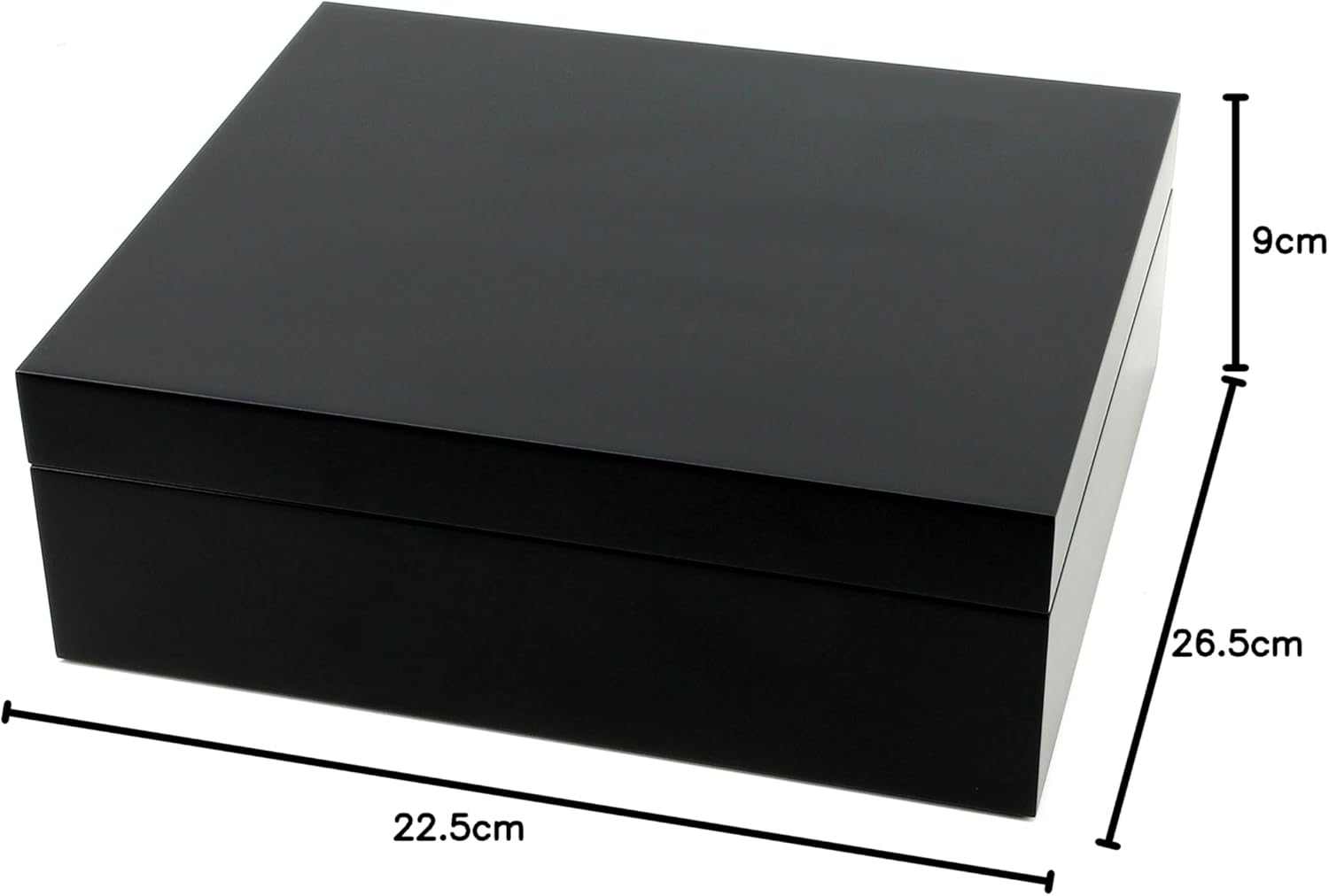 adorini Torino Humidor - Deluxe en Noir | hygromètre Cheveux de Haute précision pour Le Stockage de 30 cigares | boîte à cigares pour réguler l'humidité