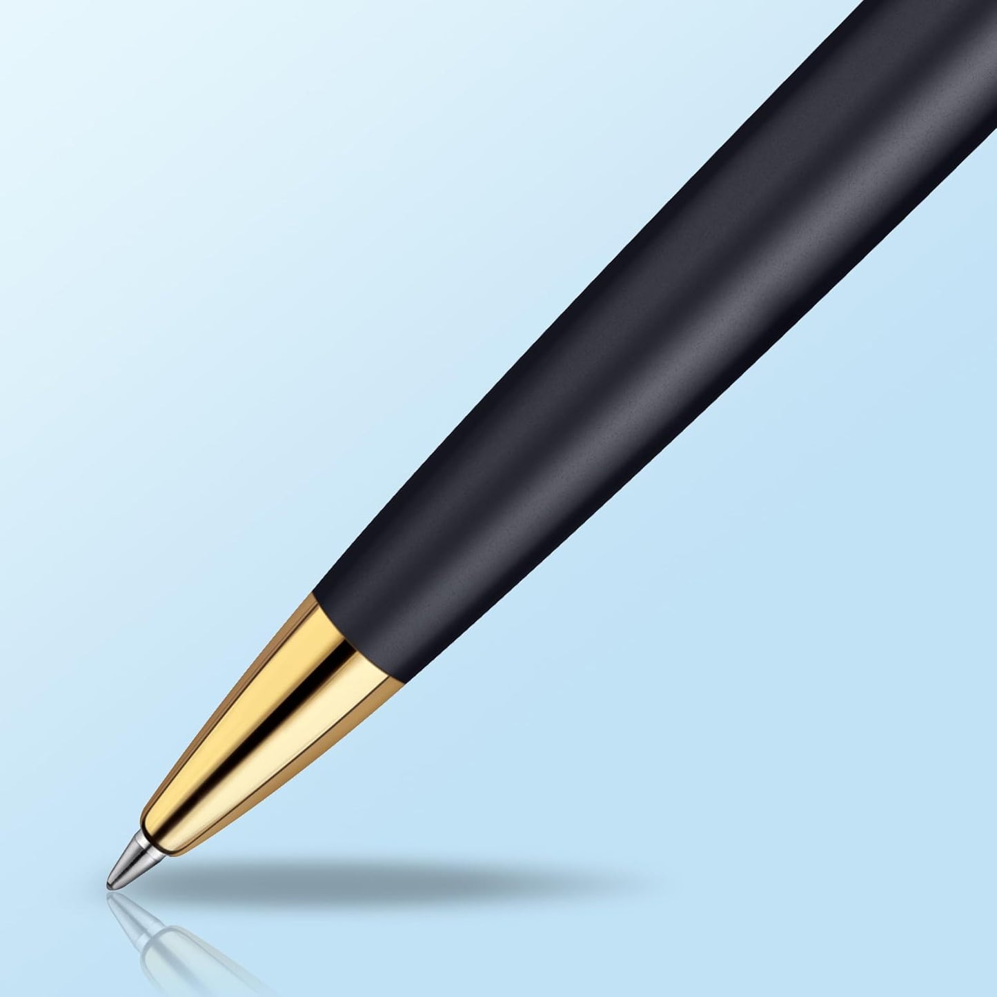 Waterman Hémisphère stylo bille luxe, noir avec attributs or fin 23K, pointe moyenne, encre bleue, coffret cadeau
