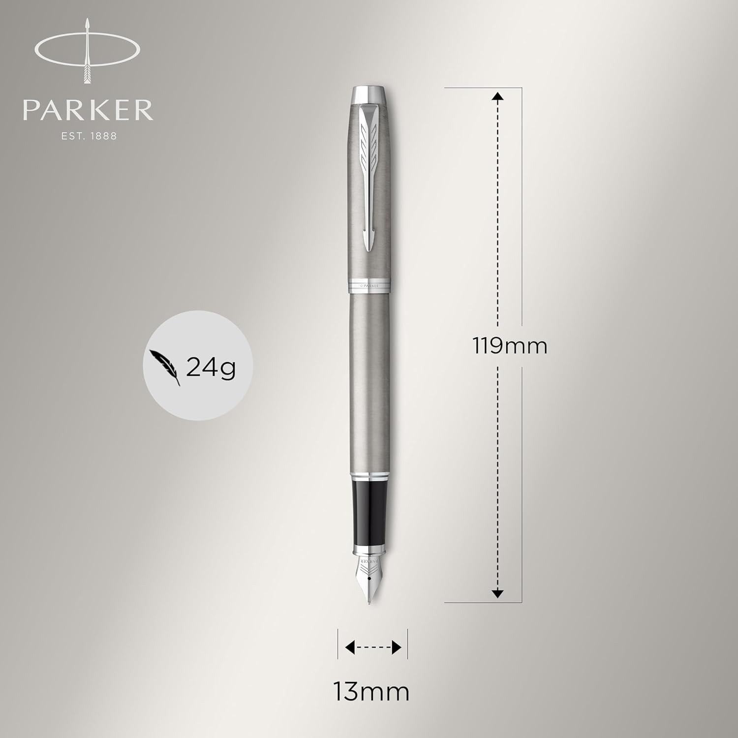 Coffret Parker IM Duo | Stylo Plume, stylo bille et étui à Stylo | Finition acier inoxydable avec garnitures chromées | Pointe moyenne | Recharges d’encre bleue | Le cadeau de fin d’études idéal