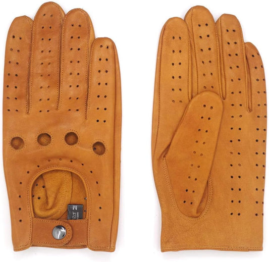 Harssidanzar Gants de conduite pour homme gants cuir hommes GM026D