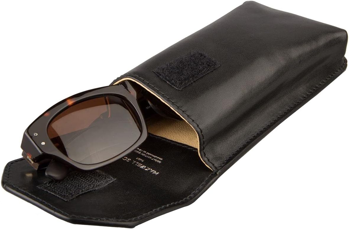 Maxwell Scott Etui à Lunettes à Rabat en Cuir Italien - Gabbro