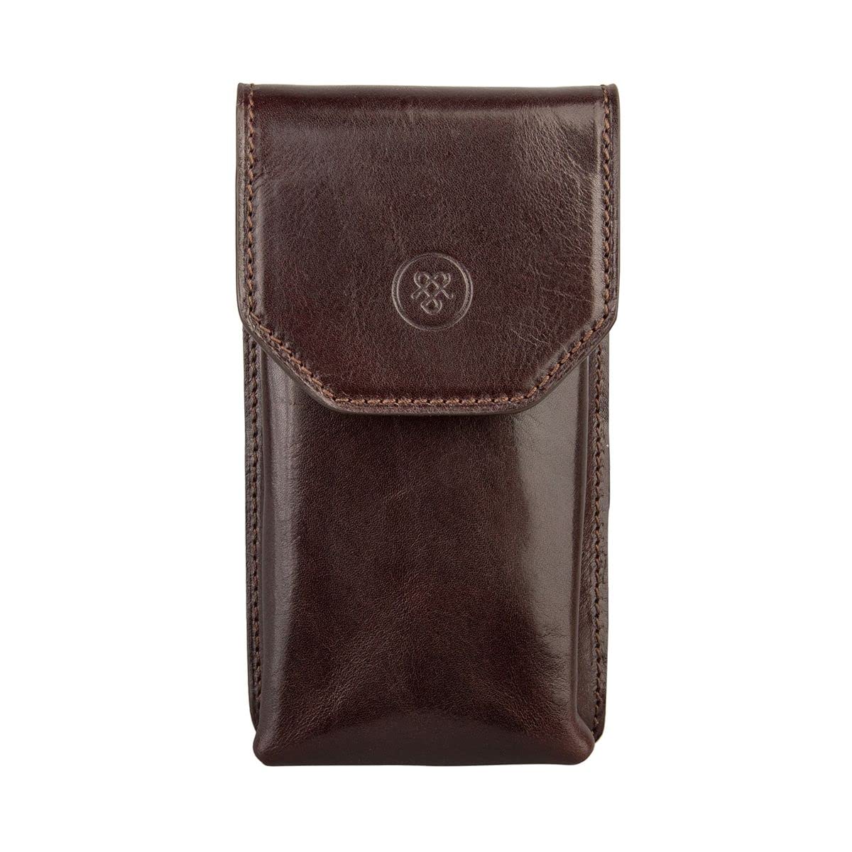 Maxwell Scott Etui à Lunettes à Rabat en Cuir Italien - Gabbro