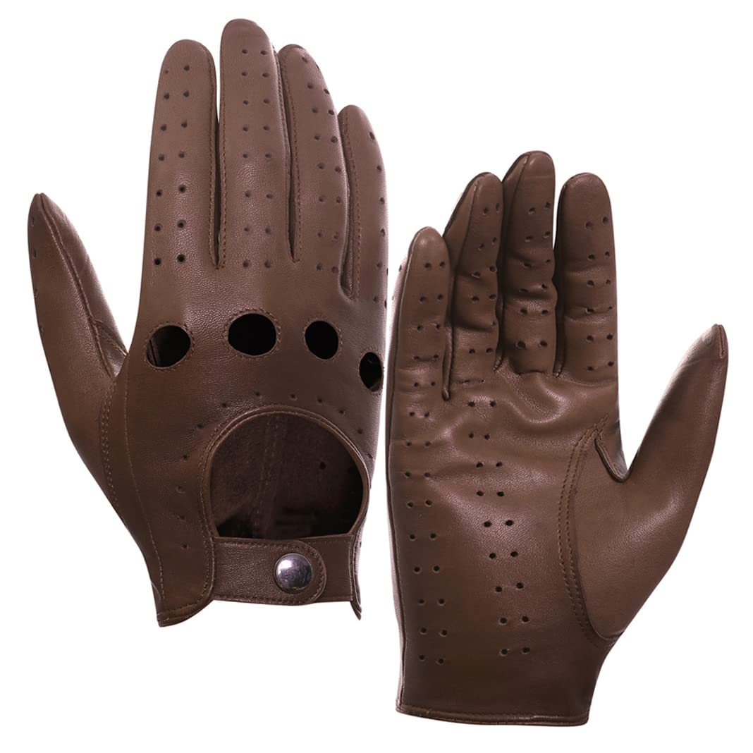 Harssidanzar Gants de conduite pour homme gants cuir hommes GM026D