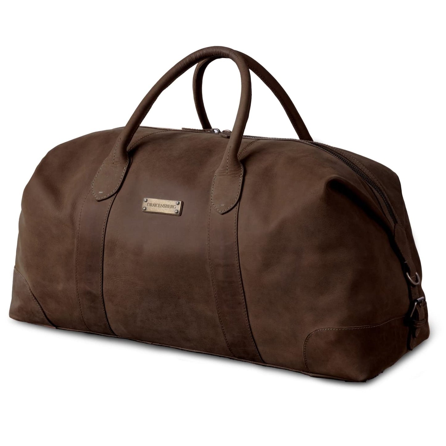 DRAKENSBERG Sac De Voyage Cuir 'David' - Grand Sac Weekend Homme, Fait Main, Extensible, Design Safari Vintage, 60L - Marron-Cognac, DR00326