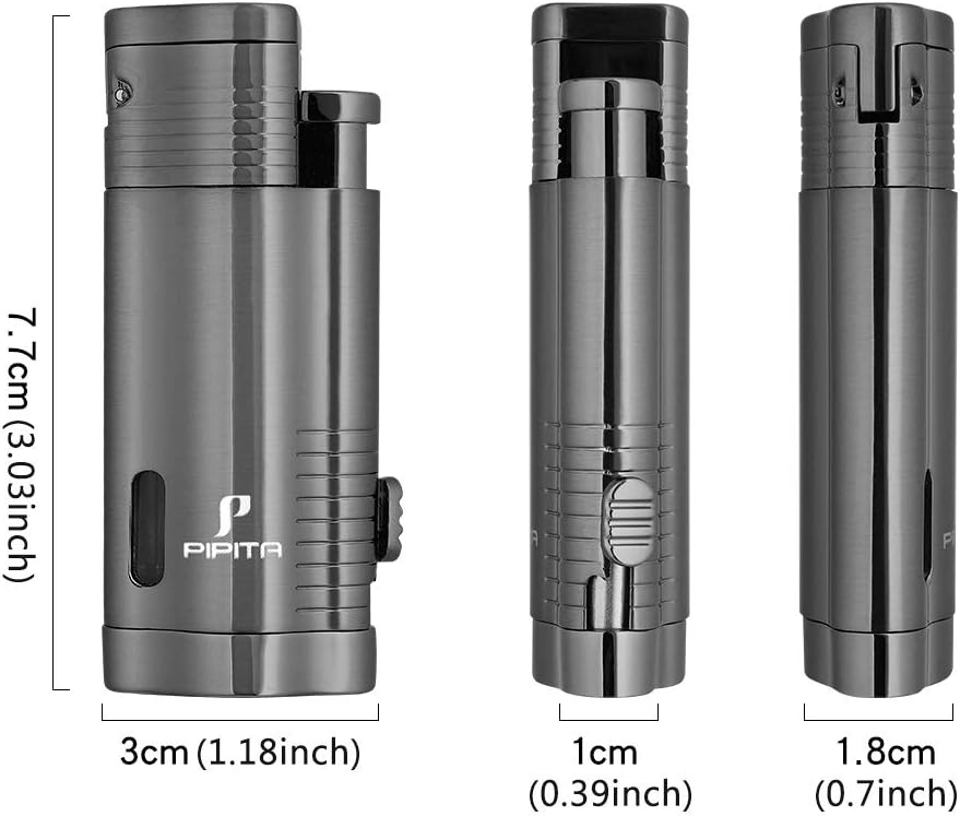PIPITA Lot de 2 Briquet Torche & Coupeur Ensemble-Cadeau, Coupe-Vent 3 Torche Jet Briquet, Briquet au gaz Butane Rechargeable, Emballage avec Belle boîte-Cadeau (Non Gaz Inclus)