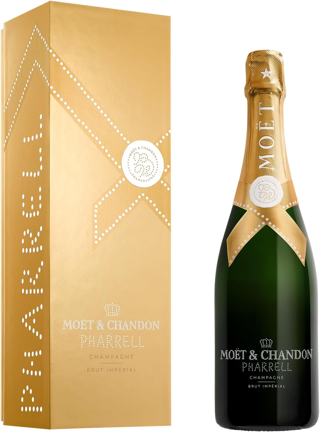 Moët & Chandon x Pharrell Williams Brut Impérial Champagne 12,5% 75cl sous étui Édition limitée (Couleur de l'édition aléatoire)