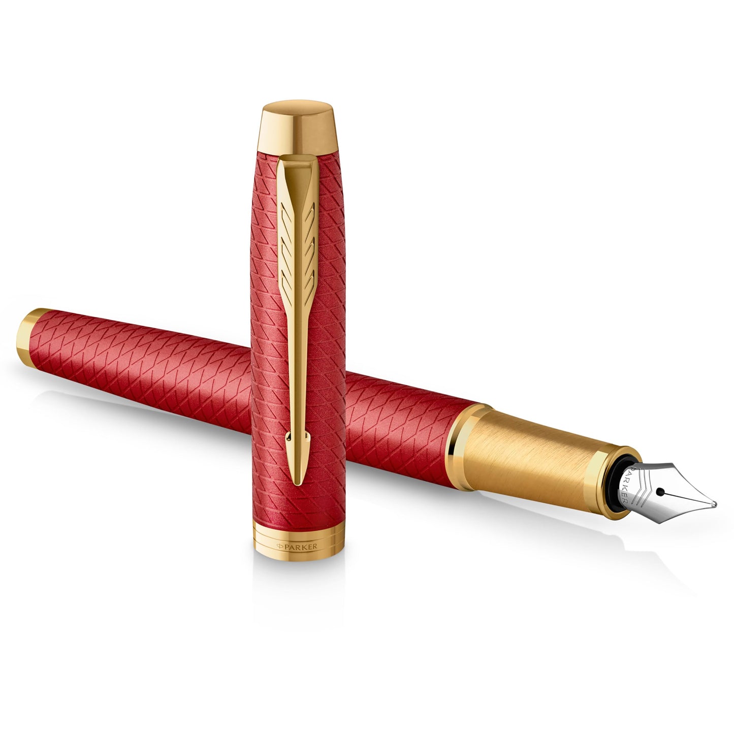 Coffret Parker IM Duo | Stylo Plume, stylo bille et étui à Stylo | Finition acier inoxydable avec garnitures chromées | Pointe moyenne | Recharges d’encre bleue | Le cadeau de fin d’études idéal