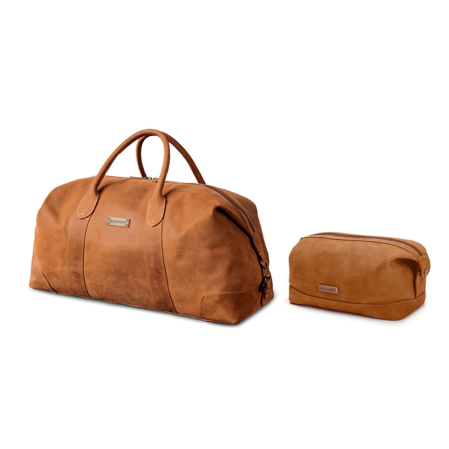 DRAKENSBERG Sac De Voyage Cuir 'David' - Grand Sac Weekend Homme, Fait Main, Extensible, Design Safari Vintage, 60L - Marron-Cognac, DR00326