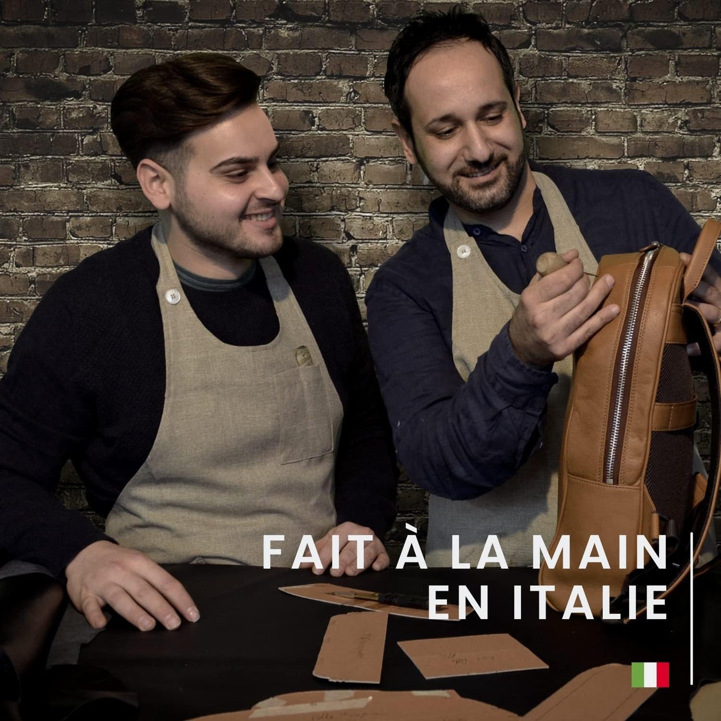 Ensemble de bureau 6 pièces – 100% cuir pleine fleur – Fabriqué à la main en Italie par des artisans experts – Élégant et fonctionnel, idéal pour le bureau - Noir