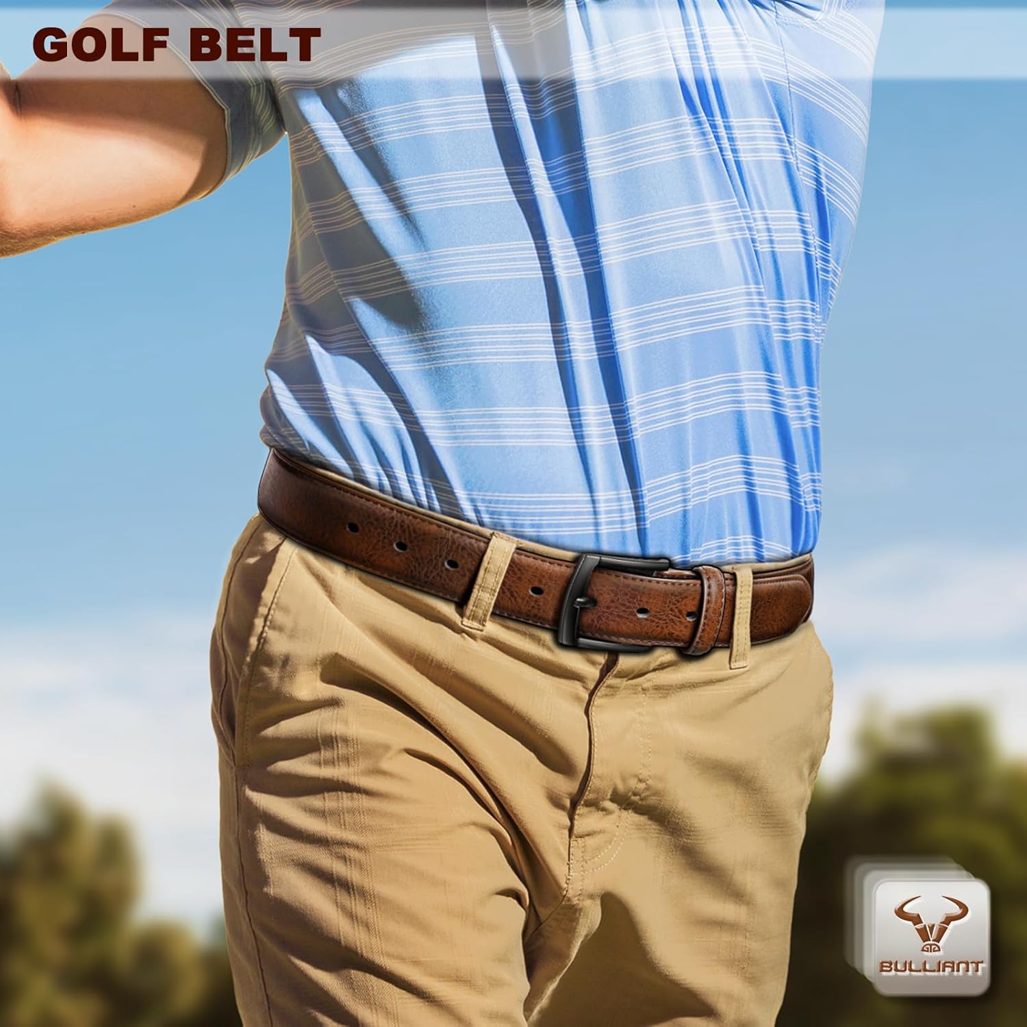 BULLIANT Ceinture Hommes 2 Pack Ceinture Cuir avec 7 Trous,Confortable pour Costumes,Habillés et Jeans,Largeur de 35mm