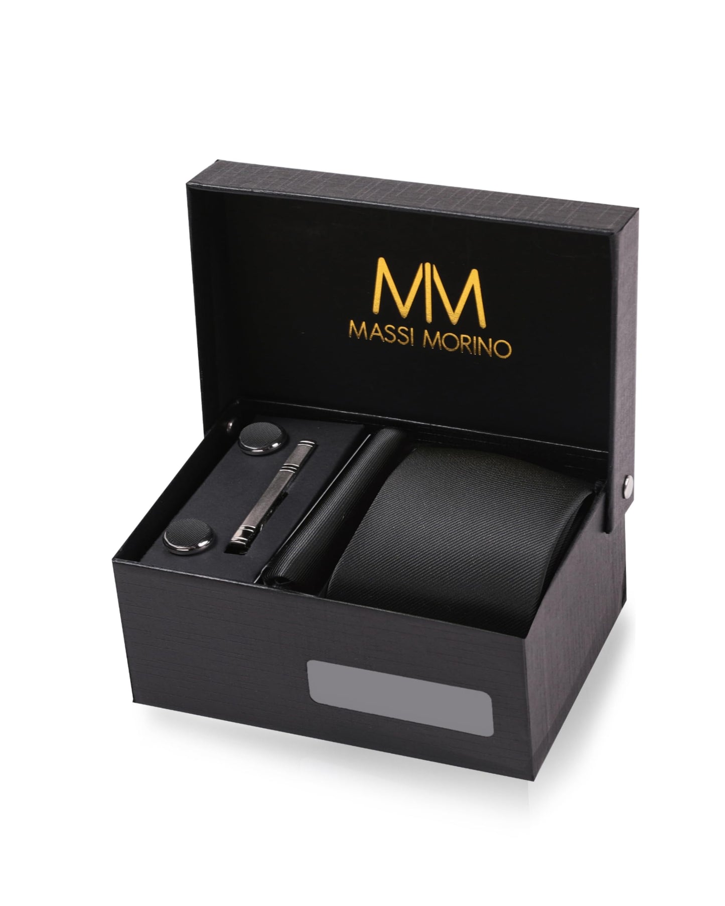 Cravate Homme - avec mouchoirs de poche, boutons de manchette et Pinces à cravates | Coffret cadeau | Accessoires de Fete de Mariage