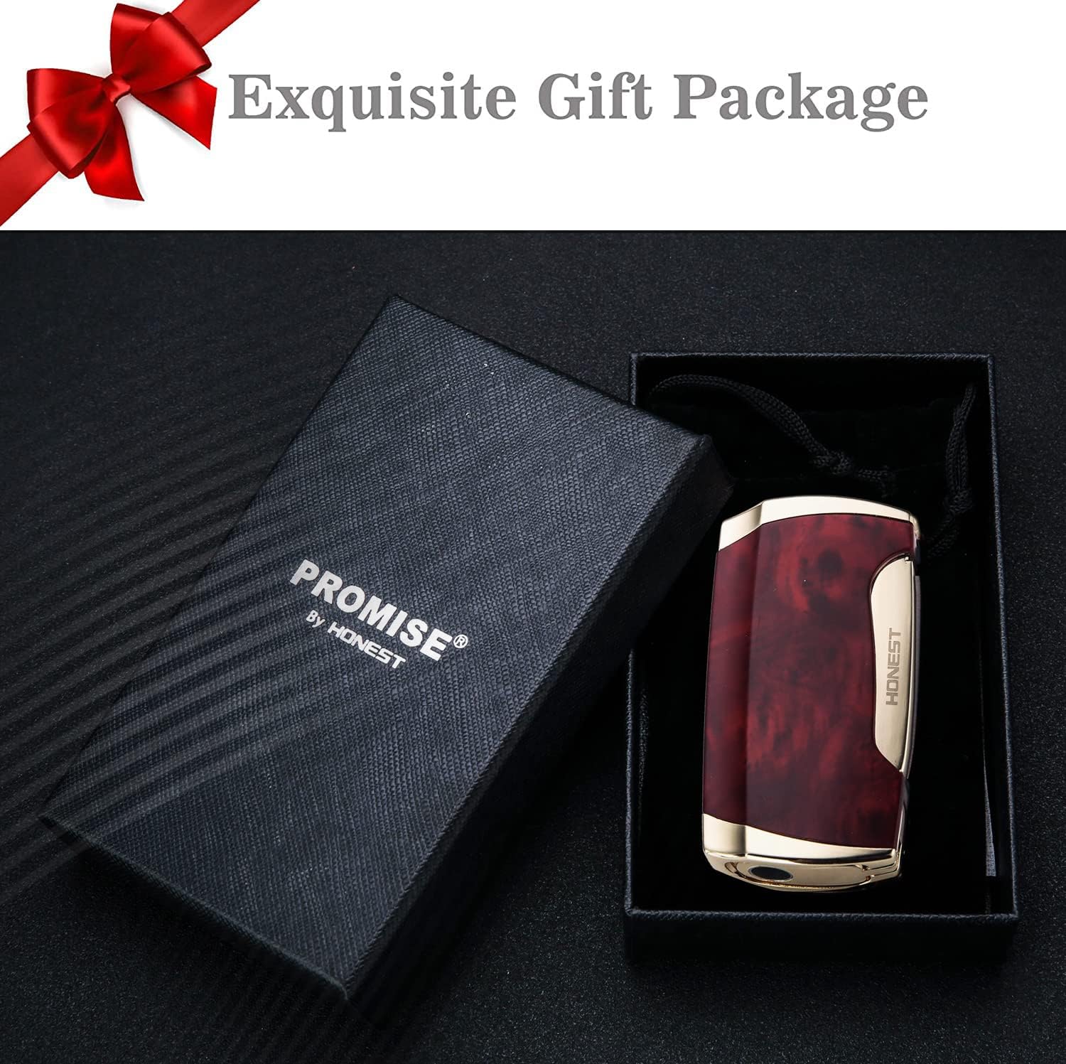 Briquet torche à double jet avec coupe-cigare (grain marron)