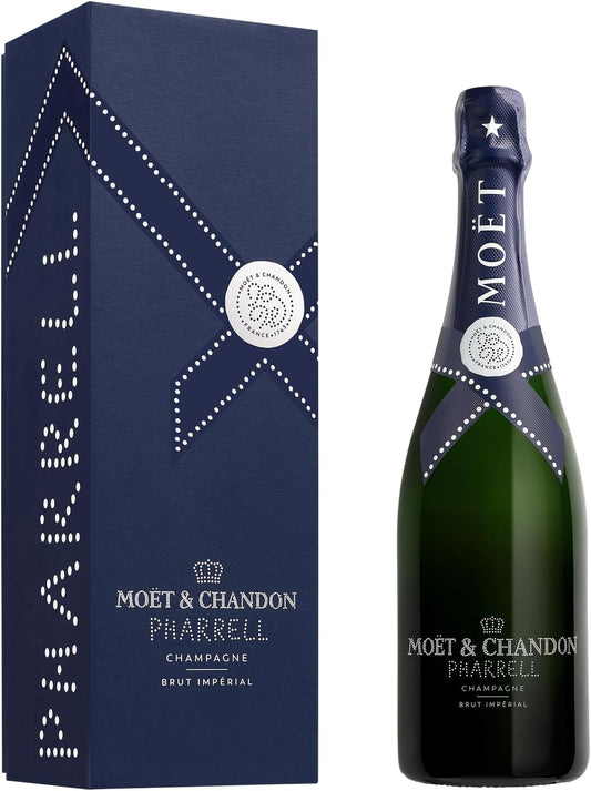 Moët & Chandon x Pharrell Williams Brut Impérial Champagne 12,5% 75cl sous étui Édition limitée (Couleur de l'édition aléatoire)