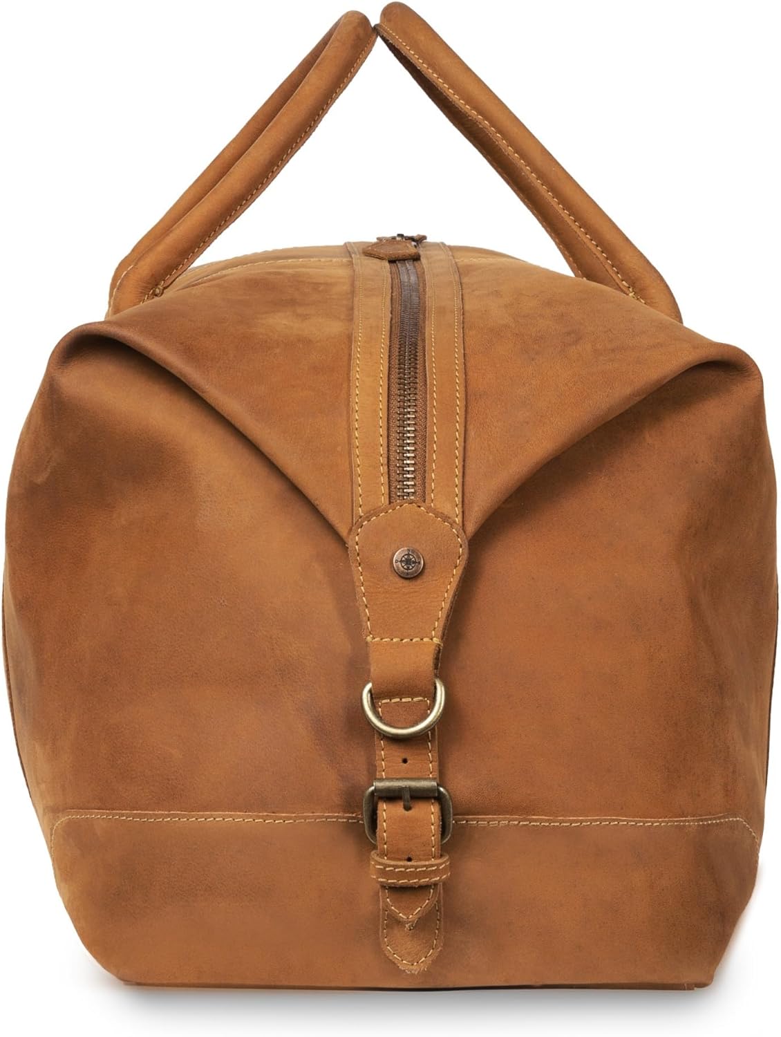 DRAKENSBERG Sac De Voyage Cuir 'David' - Grand Sac Weekend Homme, Fait Main, Extensible, Design Safari Vintage, 60L - Marron-Cognac, DR00326