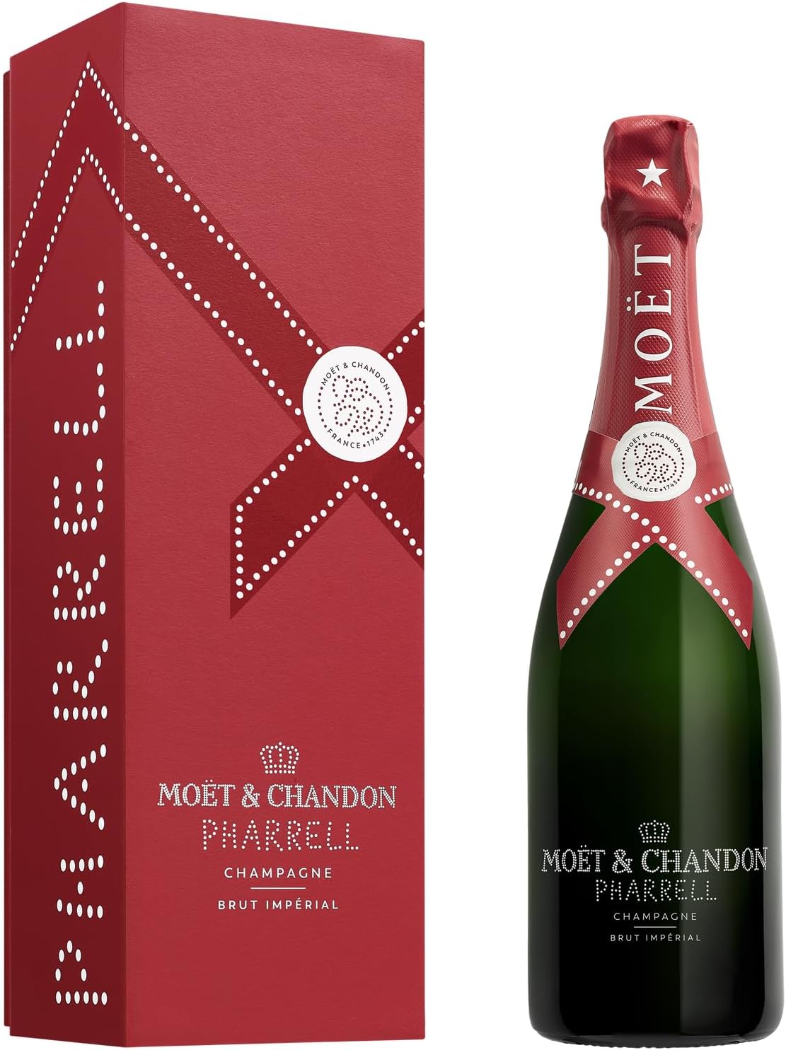 Moët & Chandon x Pharrell Williams Brut Impérial Champagne 12,5% 75cl sous étui Édition limitée (Couleur de l'édition aléatoire)