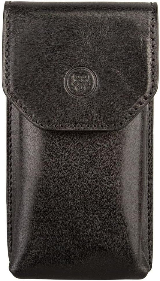 Maxwell Scott Etui à Lunettes à Rabat en Cuir Italien - Gabbro