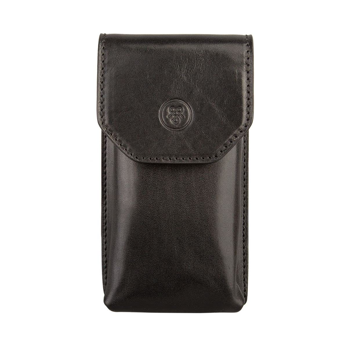 Maxwell Scott Etui à Lunettes à Rabat en Cuir Italien - Gabbro