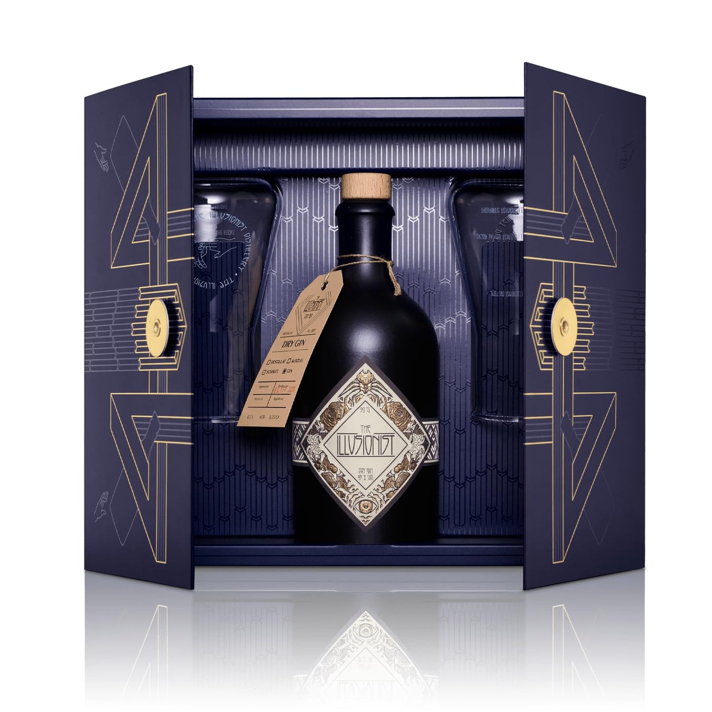 The Sentinel Artefakt Set cadeau | The Sentinel Scented Rum | Set cadeau premium avec 2 verres & livre de cocktails | 100% BIO | PX Sherry | 41% vol. | bouteille individuelle de 500ml