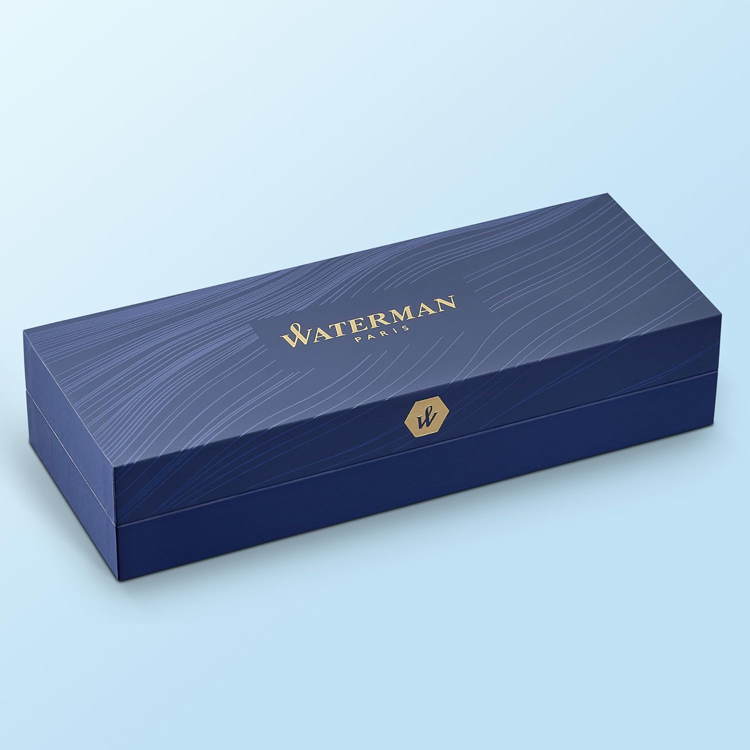 Waterman Hémisphère stylo bille luxe, noir avec attributs or fin 23K, pointe moyenne, encre bleue, coffret cadeau