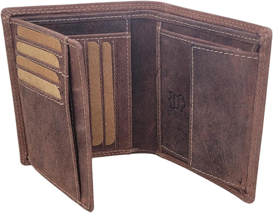 Frédéric&Johns® Portefeuille Homme en Cuir Véritable – Modèle Stone – Style Vintage – Protection RFID – Compact et Élégant – Compatible Permis de Conduire