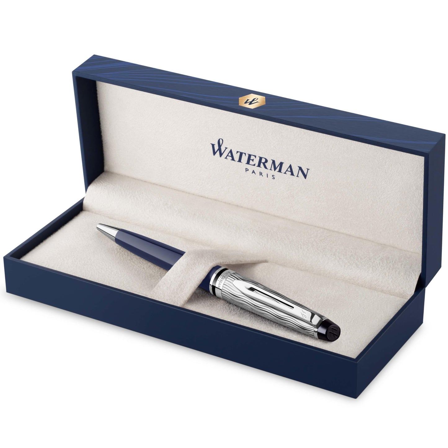 WATERMAN Expert Stylo Plume | Noir Brillant avec attributs dorés à l'or Fin 23 k | Plume Fine | Coffret Cadeau