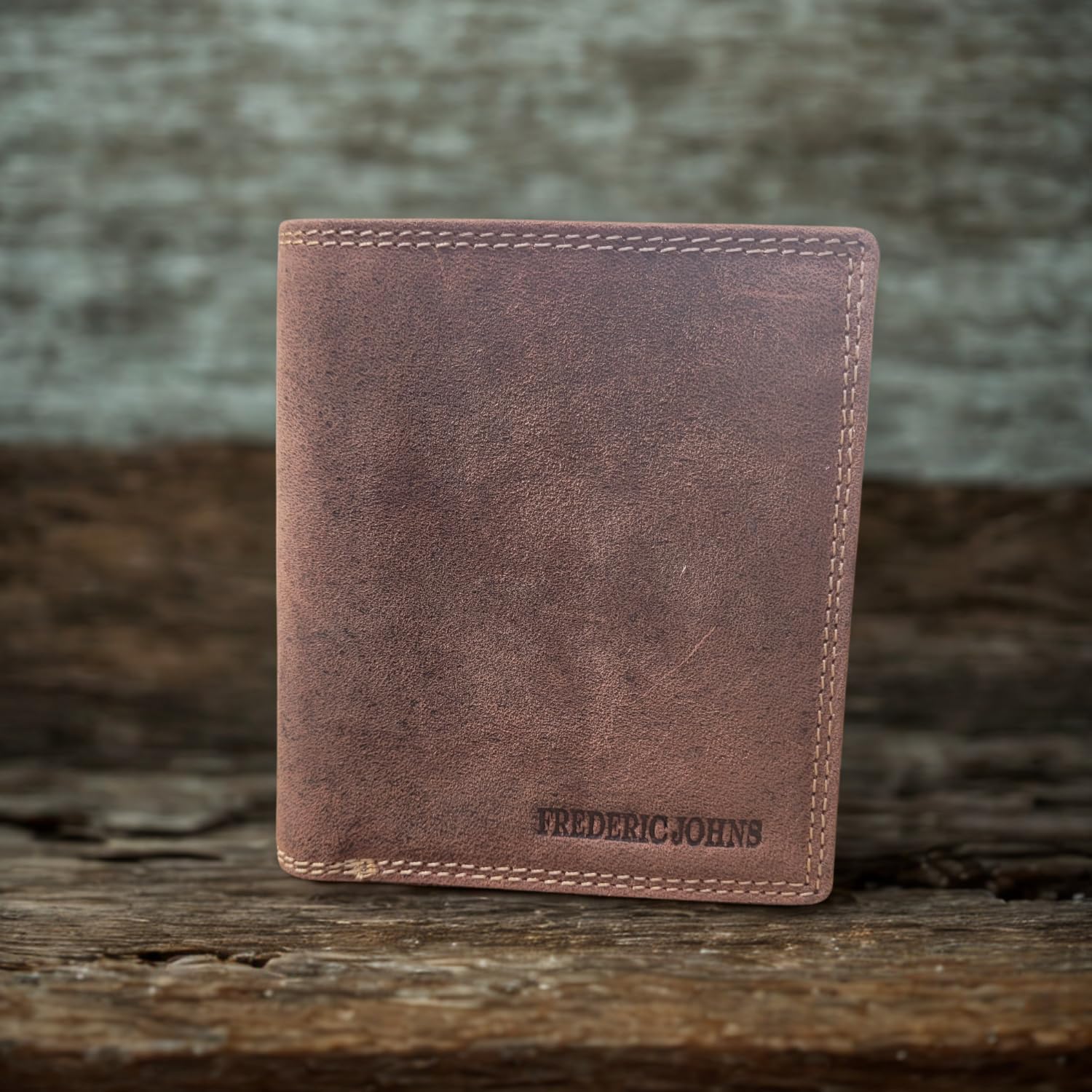 Frédéric&Johns® Portefeuille Homme en Cuir Véritable – Modèle Stone – Style Vintage – Protection RFID – Compact et Élégant – Compatible Permis de Conduire