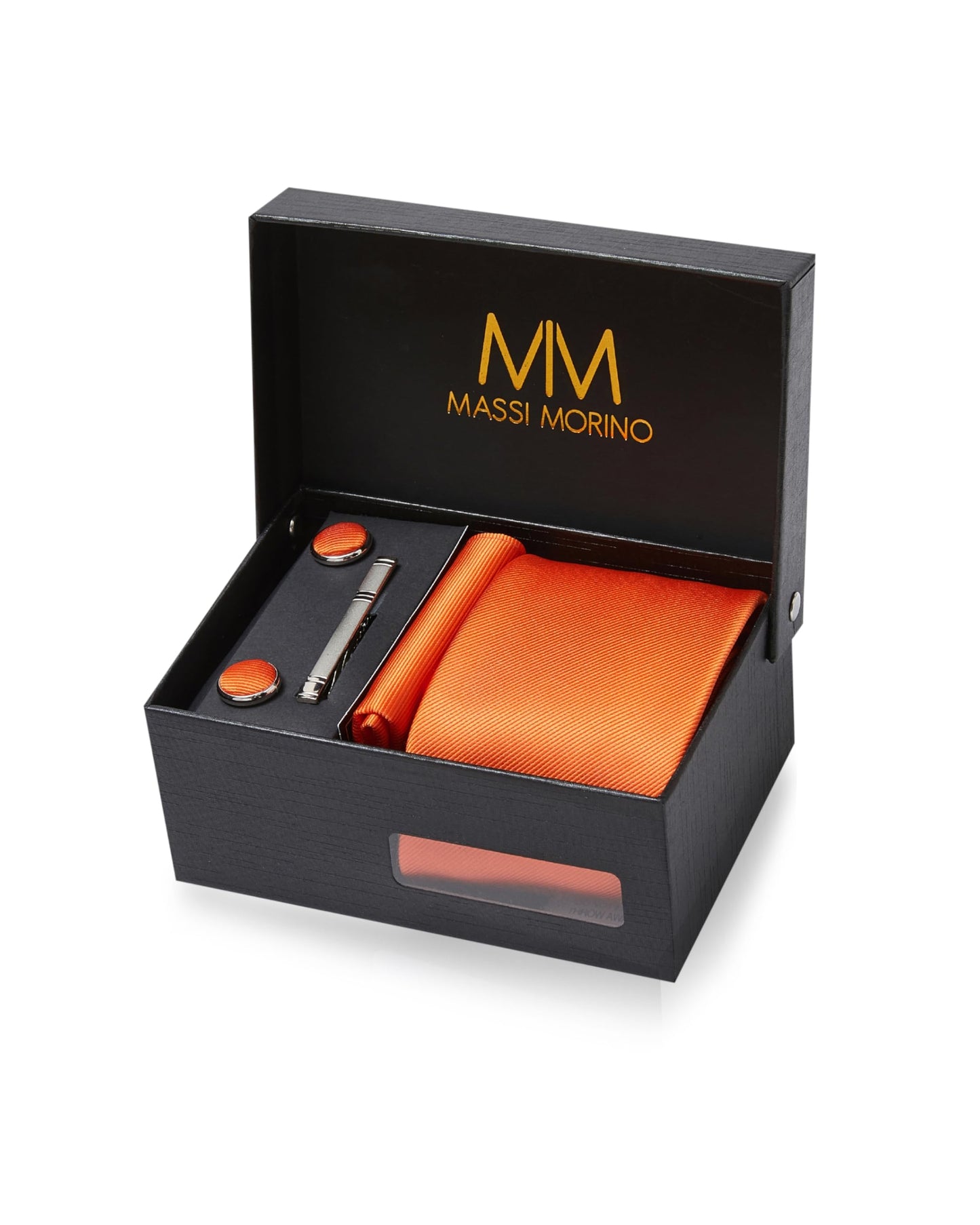 Cravate Homme - avec mouchoirs de poche, boutons de manchette et Pinces à cravates | Coffret cadeau | Accessoires de Fete de Mariage