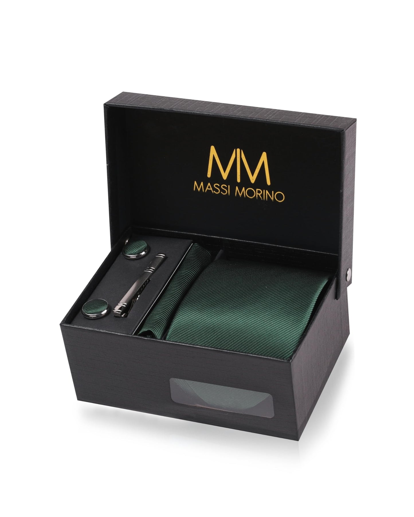 Cravate Homme - avec mouchoirs de poche, boutons de manchette et Pinces à cravates | Coffret cadeau | Accessoires de Fete de Mariage