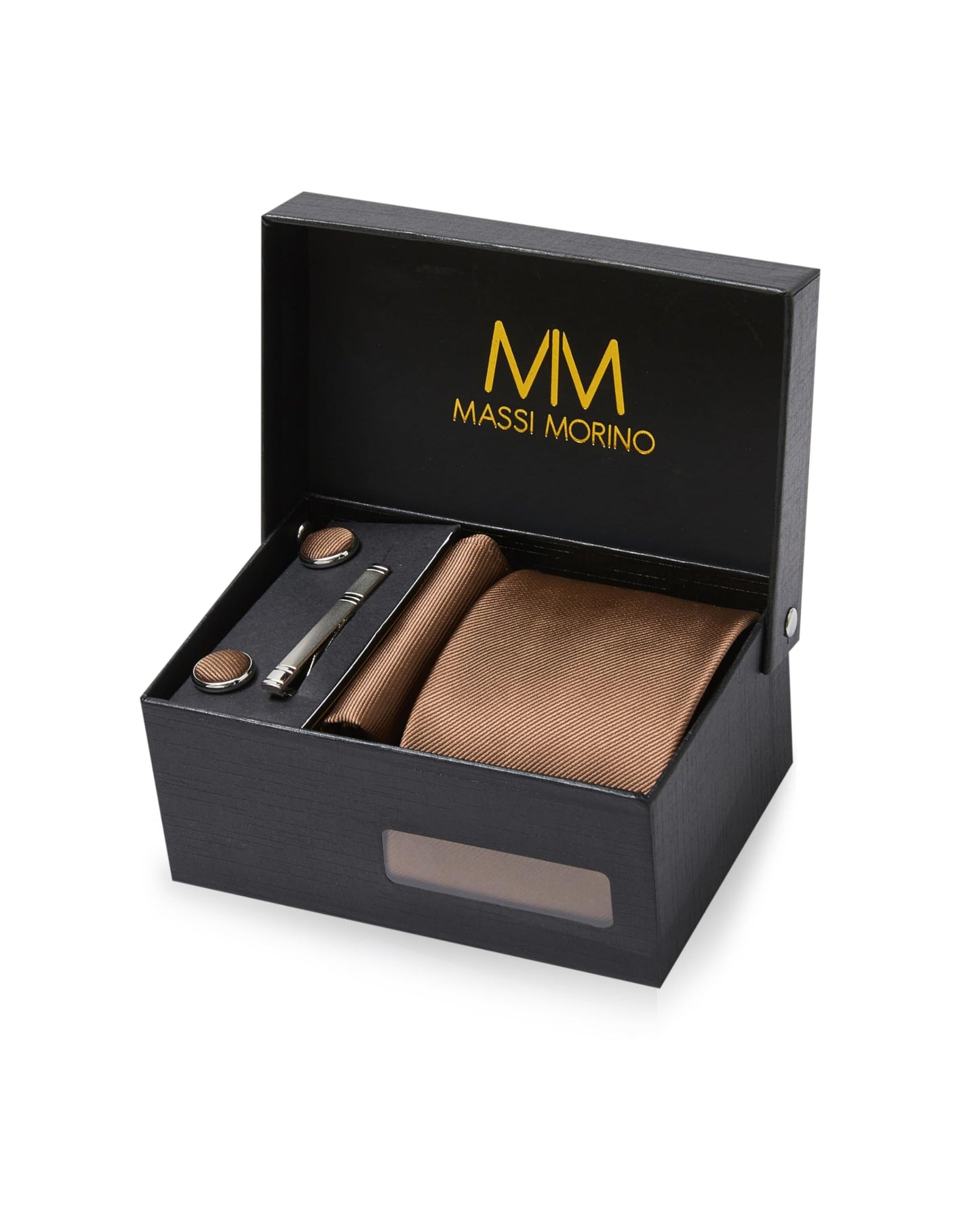 Cravate Homme - avec mouchoirs de poche, boutons de manchette et Pinces à cravates | Coffret cadeau | Accessoires de Fete de Mariage