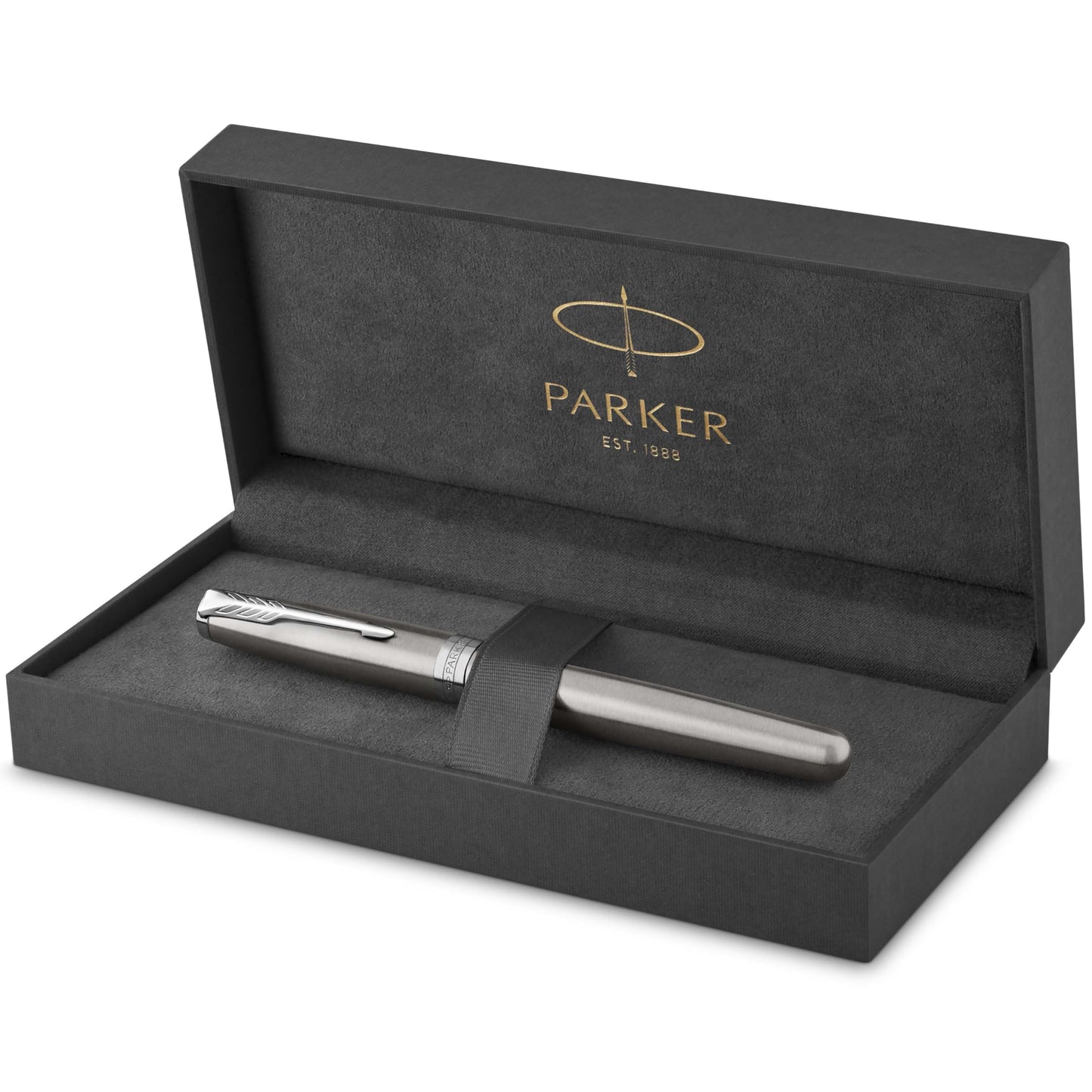 Parker Sonnet stylo bille luxe | laque noir mat avec attributs palladium | pointe moyenne | encre noir | coffret cadeau