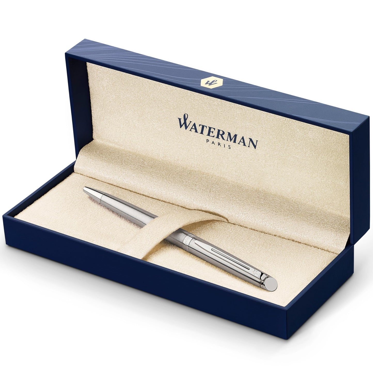Waterman Hémisphère stylo bille luxe, noir avec attributs or fin 23K, pointe moyenne, encre bleue, coffret cadeau