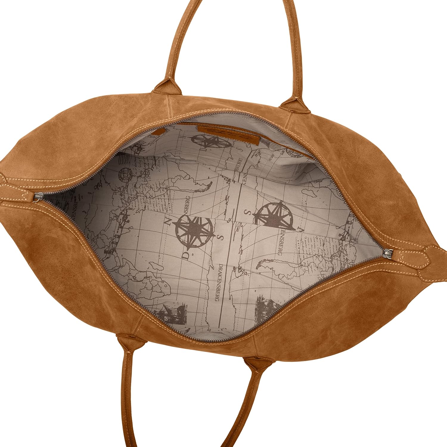 DRAKENSBERG Sac De Voyage Cuir 'David' - Grand Sac Weekend Homme, Fait Main, Extensible, Design Safari Vintage, 60L - Marron-Cognac, DR00326
