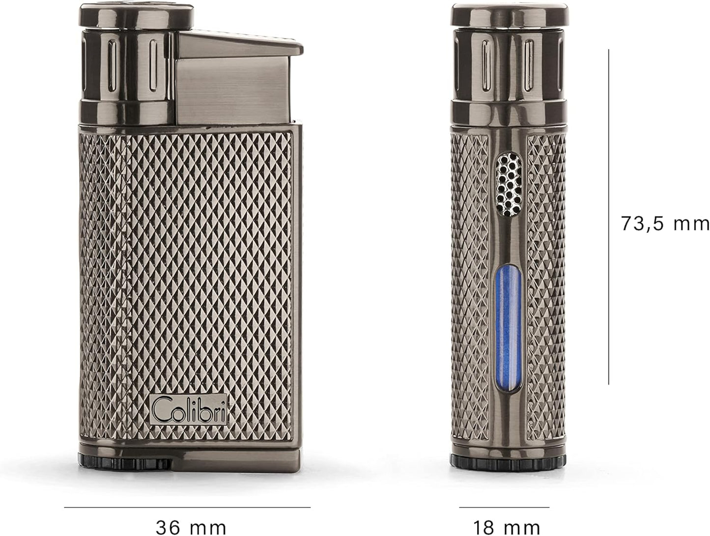 Briquet Colibri Evo Jet Flame | Allume-Cigare et Cigarettes | Résistant au Vent | Fonctionne avec du Butane (Non Inclus) | Coffret Cadeau élégant | Garantie de Deux Ans