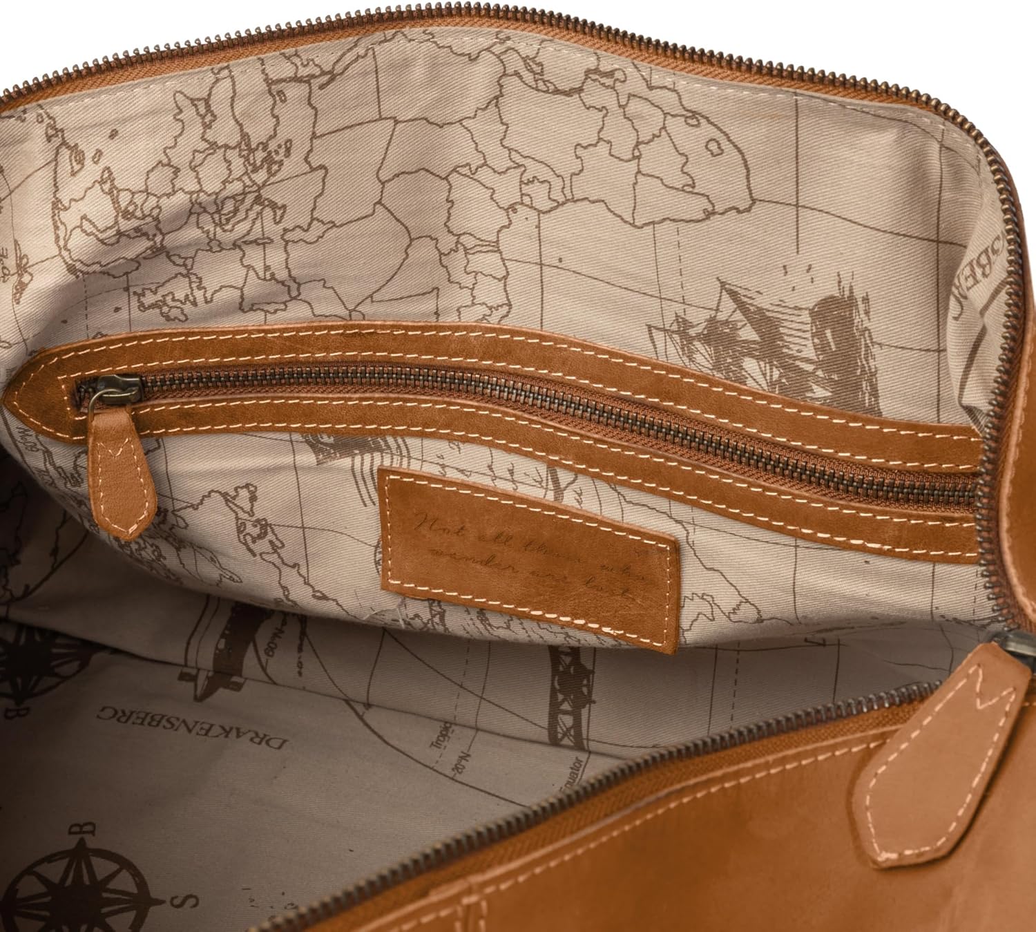 DRAKENSBERG Sac De Voyage Cuir 'David' - Grand Sac Weekend Homme, Fait Main, Extensible, Design Safari Vintage, 60L - Marron-Cognac, DR00326